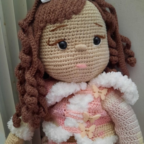 Handmade amigurumi doll 43 cm with removable clothes