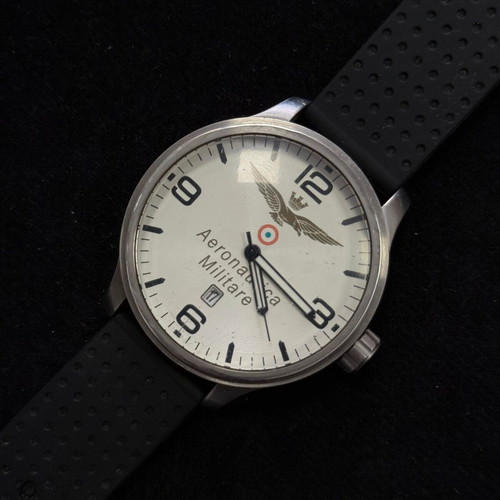 Massive men's watch Aeronautica Militare used with design and silicone strap