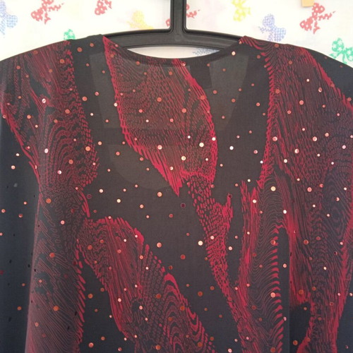 Evening blouse printed with metallic thread new, size 48-50