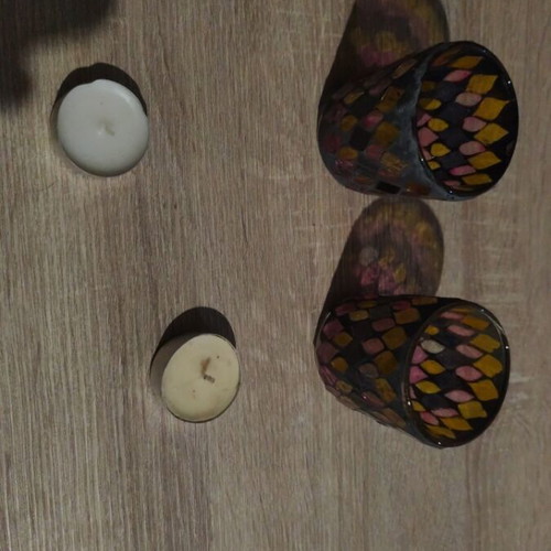 Handmade retro decorative candle holders set of 2