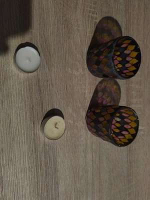 Handmade retro decorative candle holders set of 2