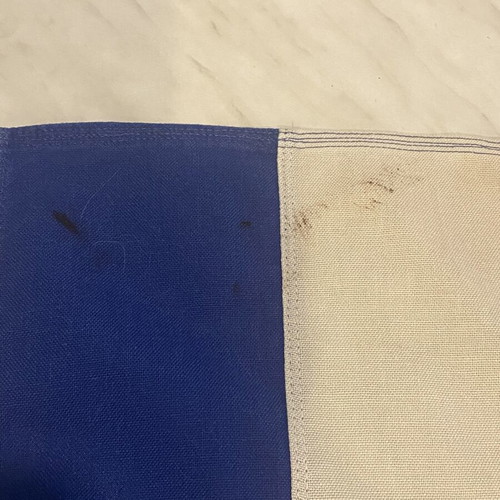 Vintage Greek sea flag used, sewn with plaque stitching, 1.00x1.50m