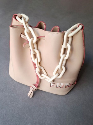 FRNC Nude shoulder bag patent leather with chain detail, like new