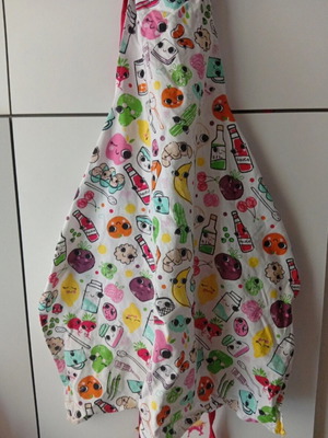 Cooking apron with colorful designs like new