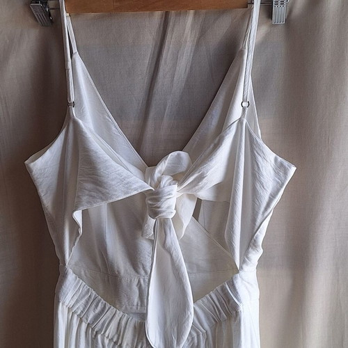 BSB White Medium Summer Jumpsuit Culotte with Cut-out Back