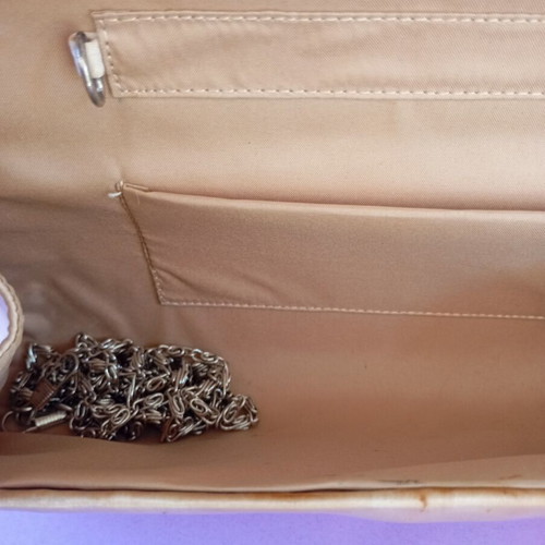 Demetrios clutch bag like new, beige with strass