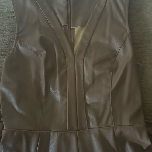 Leather dress brown like new, A-line, size S