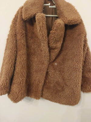 Coat like new synthetic fur brown size M/L