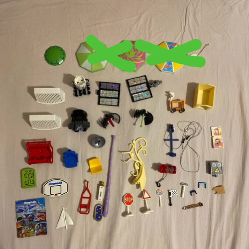 Playmobil small parts used, accessory pieces set