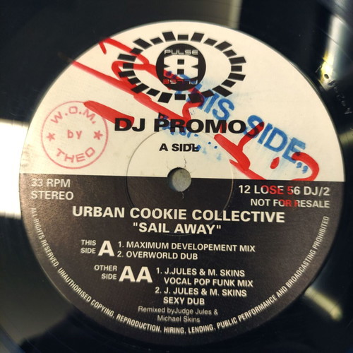 Urban Cookie Collective Sail Away 12'' Vinyl Maxi Single used