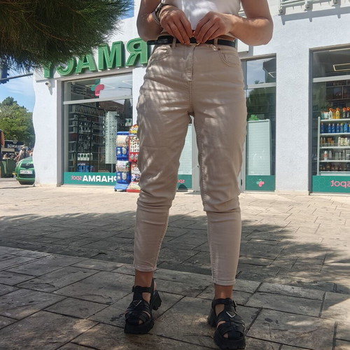 Orsay beige denim pants, size M