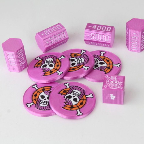 One Piece dice and token set Bonney inspired Edition made to order