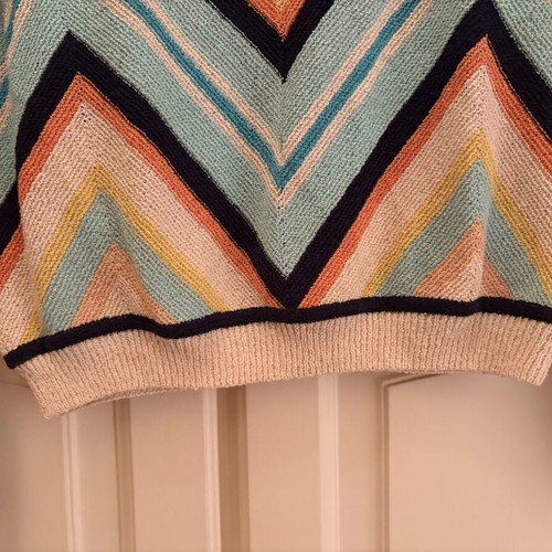 Missoni vintage V-neck sweater, multicolored chevron knit