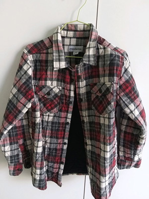 Mandarino thick shirt-jacket for 6-year-old boy like new, gray and red