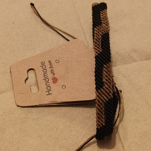 Macrame bracelet new, adjustable, black and brown unisex