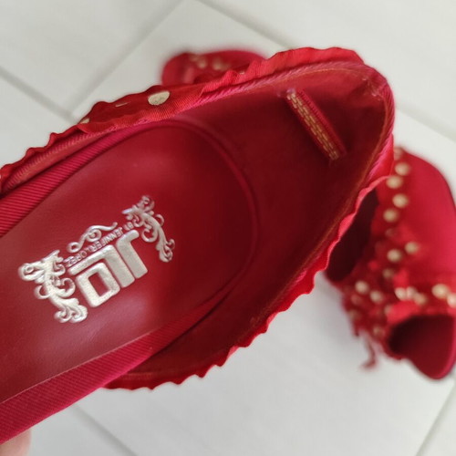 JLo Jennifer Lopez Heels like new, size 38, red and white polka dot