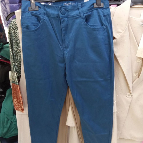 Miss Good MG2689-7 women's fabric pants new blue five-pocket
