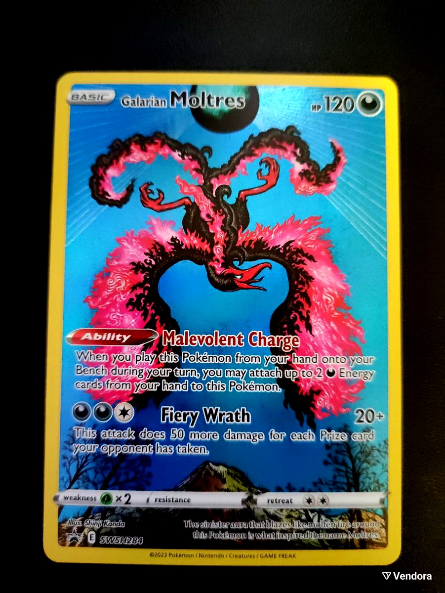 NM Pokemon Galarian Moltres Full Art SWSH284 Black Star Promo Card