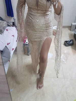 Dress new gold with mesh size L
