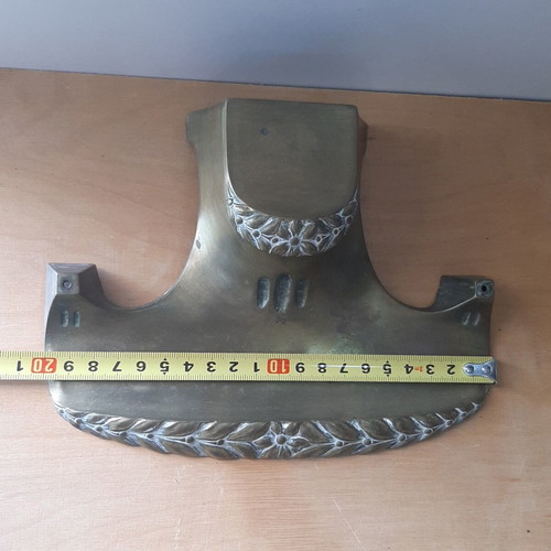 Brass carved inkwell used, Arts and Crafts Art Nouveau style