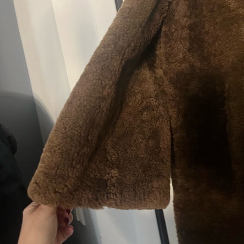Vintage handmade fur coat used, brown, size S/M