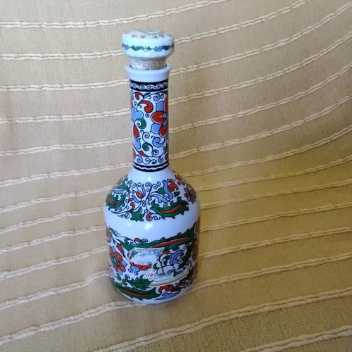 Metaxa porcelain bottle used, painted, 37 centimeters