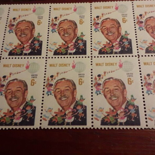 Walt Disney stamps new, pack of 10, 1968