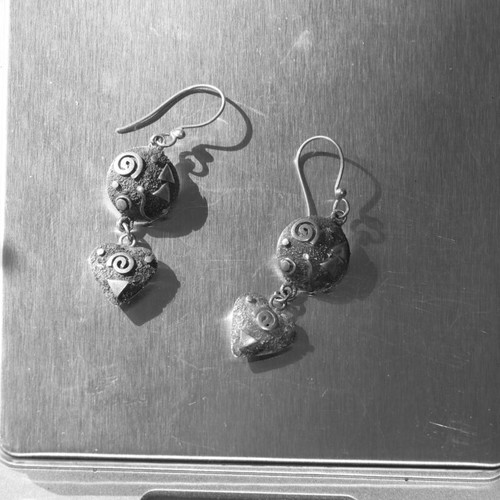 Handmade earrings 4 pairs, sterling silver 925, primitive tribe design