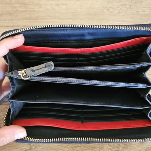 Tommy Hilfiger navy blue fabric women's wallet