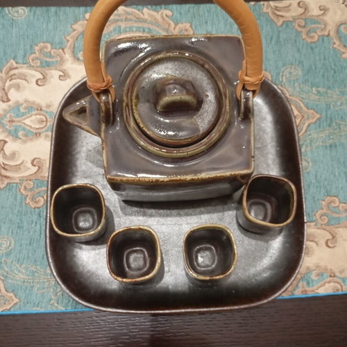 Japanese Nanban style bamboo teapot ceramic like new