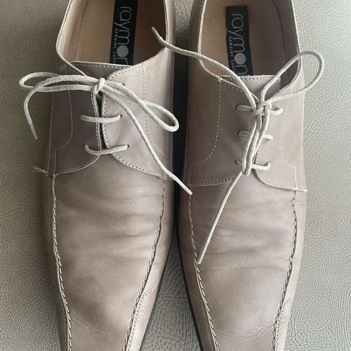 Men's leather shoes used, size 43, beige ecru