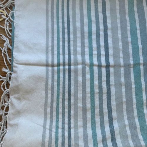 Azade striped beach towel, quick-dry cotton, blue shades
