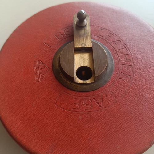 Vintage measuring tape 25 m used, leather case