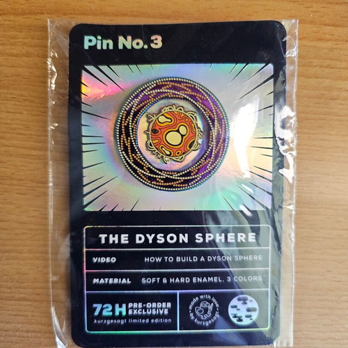 Kurzgesagt The Dyson Sphere collectible pin new