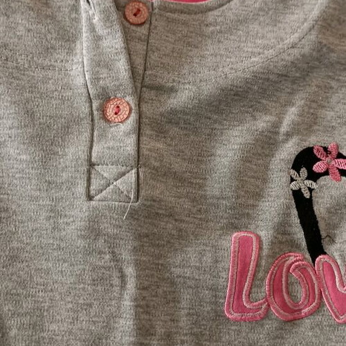 Women's pajama top used, gray and pink, size S