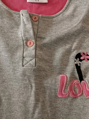 Women's pajama top used, gray and pink, size S
