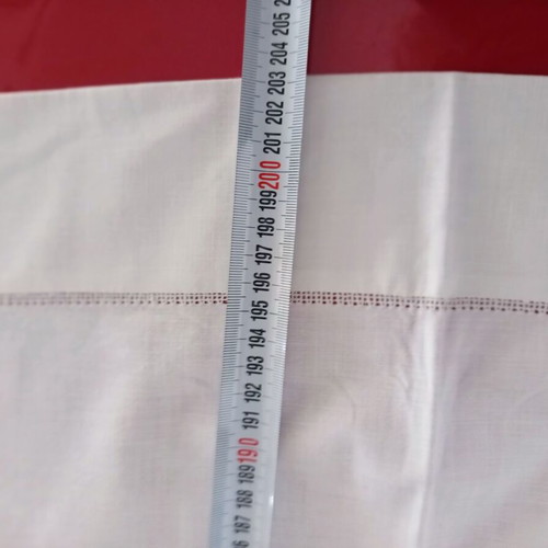 Vintage cotton tablecloth used with handmade edging