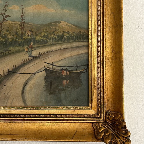 Vintage acrylic painting on canvas, like new