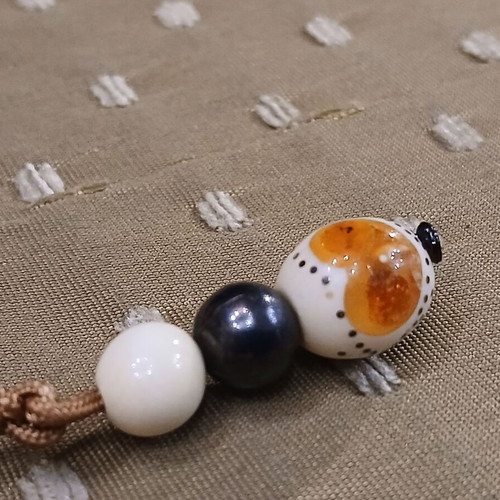 Amber Worry Beads used from Egypt with silver embroidery