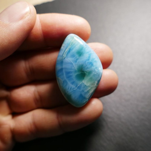Larimar Cabochon natural stone new from Caribbean 14.1 g