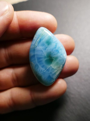 Larimar Cabochon natural stone new from Caribbean 14.1 g