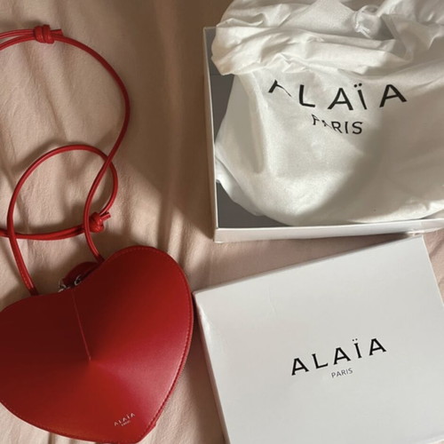 Alaia heart bag used, crossbody, red