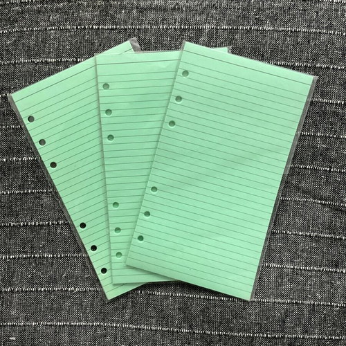 Personal refill paper green lined 9.5 x 17 cm, pack of 3