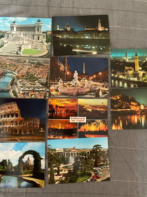 Set of 10 vintage 80s collectible crates postales from three Italian cities in excellent condition