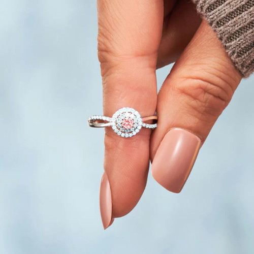 Ring with blue and red stones, elegant design