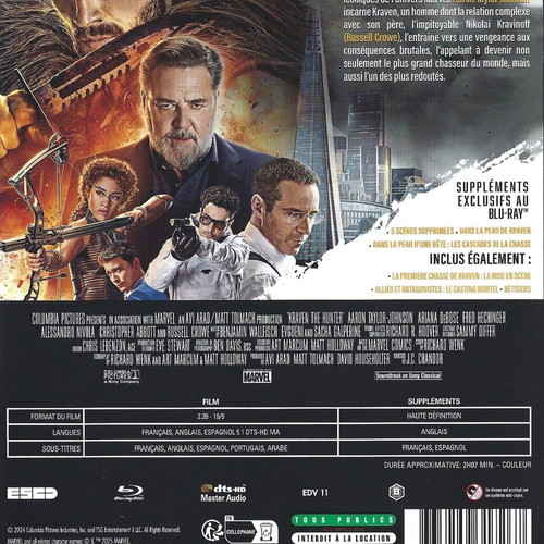 Kraven the Hunter Blu-ray Region B 2024 action fantasy adventure