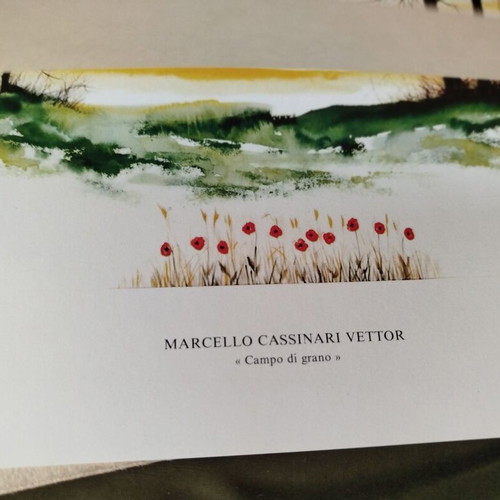 Set of 4 Paesaggi lithographs by Marcello Cassinari refurbished