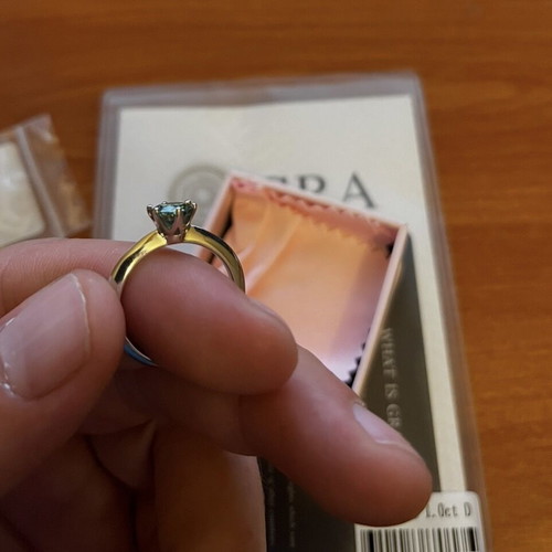 Silver Moissanite Solitaire Ring 1.00 Carat New With Certificate