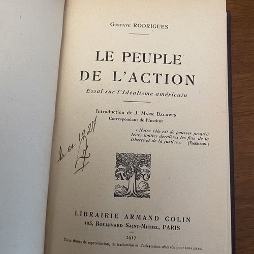 Le Peuple de L’Action by Gustave Rodriguez used, French edition 1917