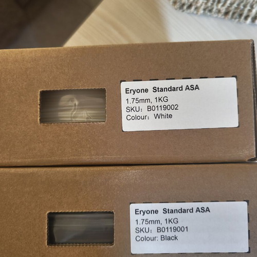 ASA Eryone Standard 3D Printer Filament White and Black, new